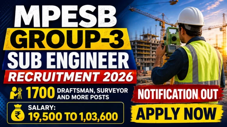 MPESB Group-3 Recruitment 2026: 1700 Sub Engineer, Draftsman & Technical Posts – Everything You Need to Know